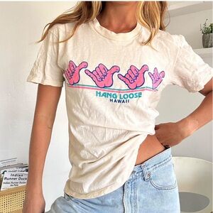 Vintage Hawaii Hang Loose Tee 100% Cotton Shaka